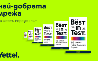 Шести пореден сертификат Best in Test отличи мрежата на Yettel