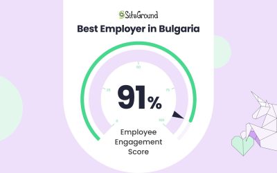 SiteGround води сред най-добрите работодателите в България, отчитайки 91% ангажираност на своя екип