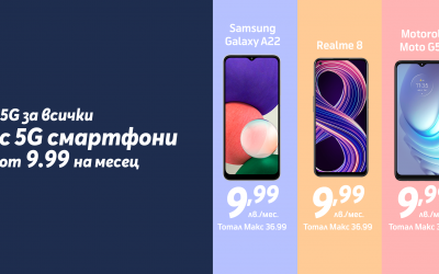 Теленор България предлага избрани смартфони на цена от 9.99 лв. на месец