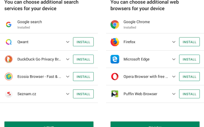 Google вече позволява на европейските Android потребители да избират браузърите и търсачките си