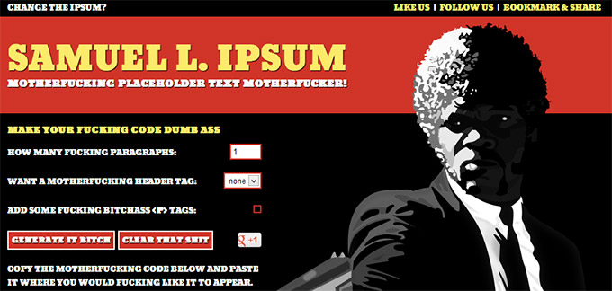 Писна ви от скучния Loreum Ipsum? Опитайте със Samuel L. Ipsum!